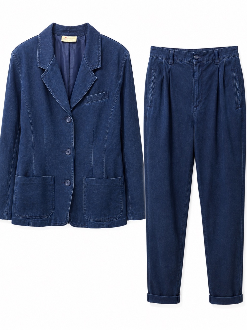 Liz Claiborne Navy Blue Tailored Jacket & Pleated Trousers